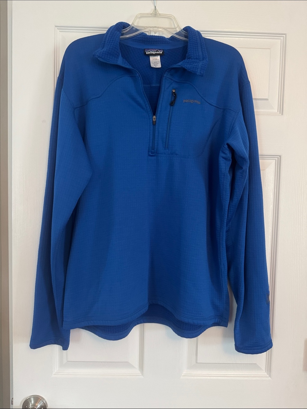 Patagonia Polartec Power Dry Men’s Royal Blue Quarter-Zip Fleece Pullover